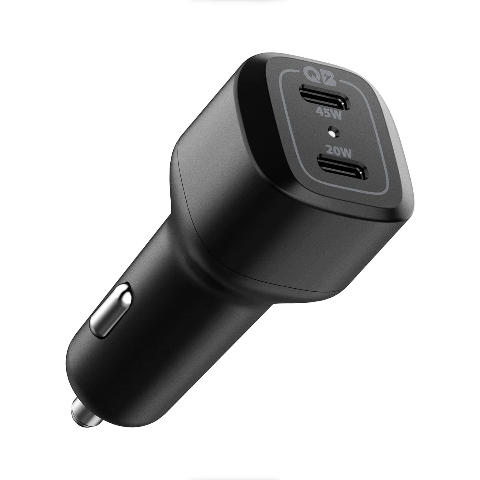 Spigen Total 65w(45w+20w) Fast Charging Car Charger Adapter, USB-C Dual Port, PD3.0, for iPhone 17/16/15/14 Series, Galaxy S26/25/24/23, Earbuds, Tablet & More (PC2000) - Black