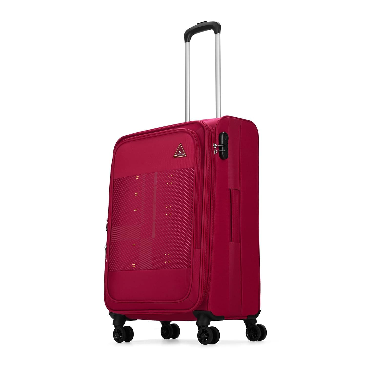 Aristocrat Duralite Medium Trolley Bag, 68Cm | Combination Lock | 8 Wheels | 3 Years International Warranty | Red