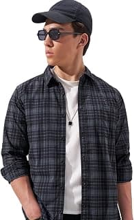 Highlander Men's Slim Fit Checks Shirt for Men | Full Sleeves | Regular Collar | Casual Shirts for Men