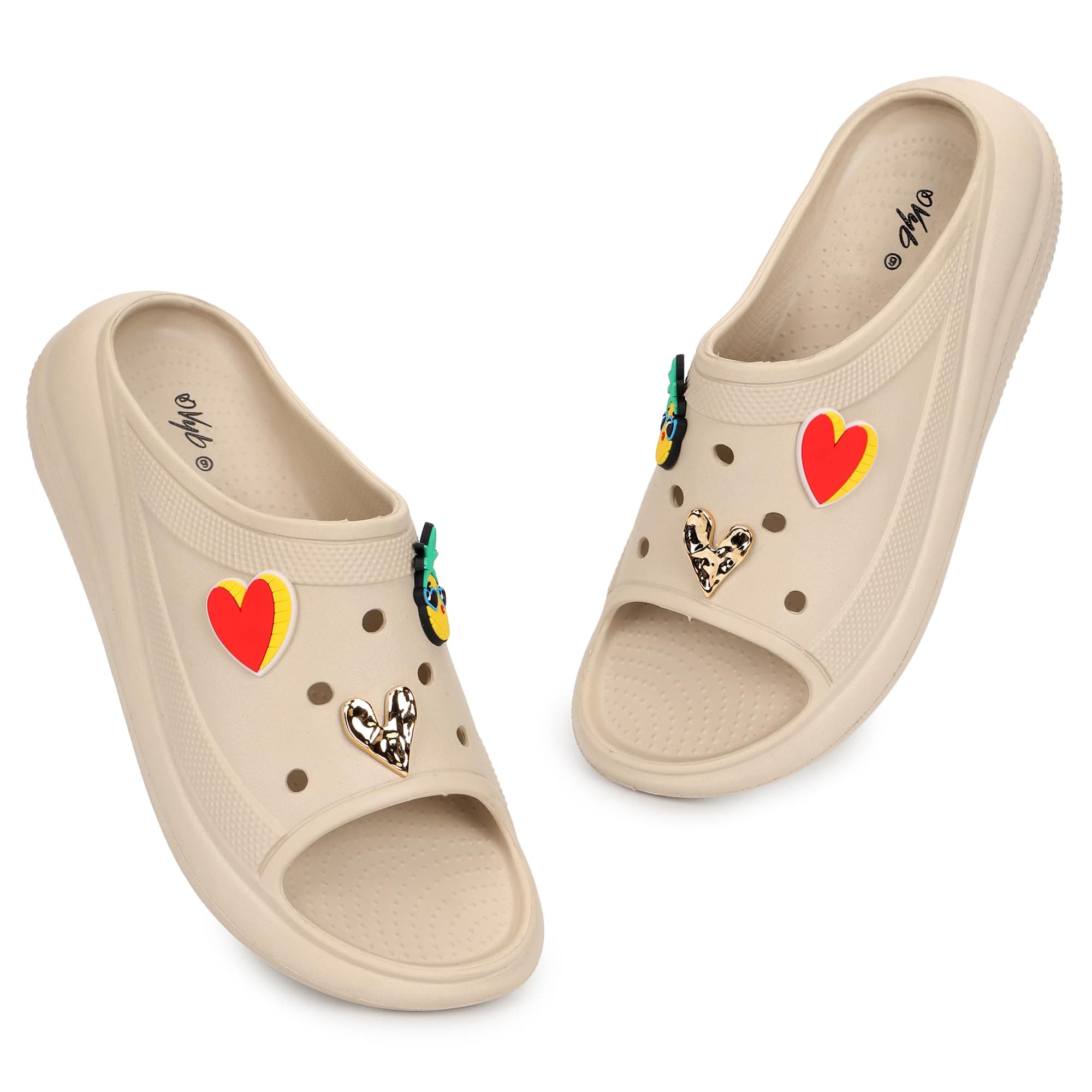 VYB Collective NO SOX Women Orthopedic Slippers Comfortable Slides Flip Flops | Lightweight Anti Slip Sliders for Indoor Outdoor Casual Daily Wear