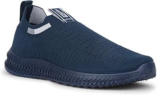 Liberty Force10 ROKKY-4 Non-Lacing Walking Shoes for Men - Black & Blue| Suitable for Jogging, Workout, Gym & Outdoor Activity | Stylish, Lightweight & Comfortable Footbed | Sports Footwear