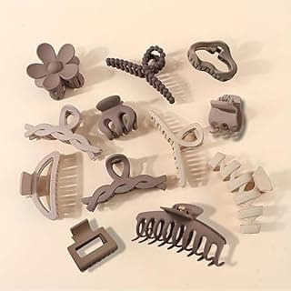 Cerrito Hair Claw Clips for Women Girls – 3 Large and 3 Small Pcs Strong Hold Clamps for Thick Thin Hair, Matte Nonslip Jaw Clips, Neutral Butterfly Claw, Styling, Ponytail Holder, Multicolor