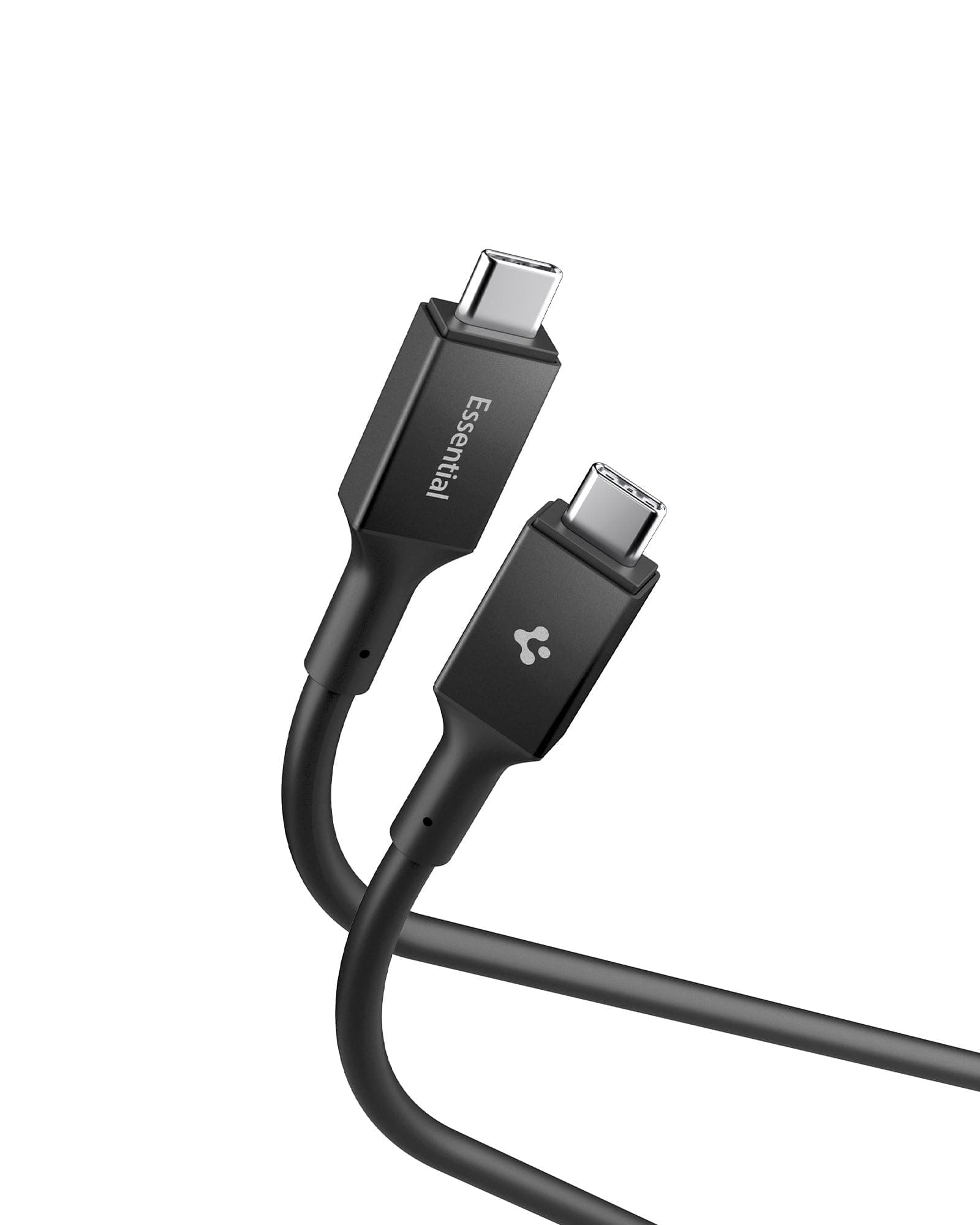 Spigen USB-C to USB-C Cable 240W, USB4 & Thunderbolt 4/3, 40Gbps[Dual Display : 8K Single/4K Dual][E-Marker Chip] Compatible with Galaxy, iPhone, iPad, Wearable, TWS Devices - 1.2M, Black