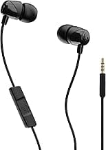 Skullcandy Jib in-Ear Wired Earbuds with Mic, 3.5mm Jack, Supreme Sound, Noise Isolation, Detachable Cable, Works with Phones, Laptops & PCs (Black)
