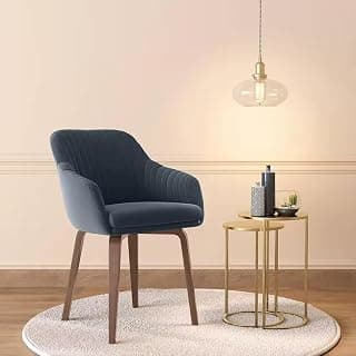 Urban Ladder Rochelle Lounge Chair for Living Room | 1 Seater | Marengo Grey Velvet Colour