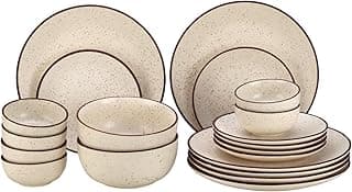 Bodhi House Solid Handcrafted Stoneware Ceramic Dinner Set, Dish Set Serving, Microwave and Dishwasher Safe, Bone-ash Free, Crockery Set for Dining and Gifting (Beg-SPCK, Pack of 20 (6F+6S+6K+2SB))