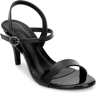 LYDC LONDON Women’s Black Slim Heels Sandals | Ultra-Comfort Formal Heel for Office, Workwear, Parties & Daily Fashion | Lightweight All-Day Wear Heel for Women | women Sandals | Sandals for woman | Comfort Kitten Sandals