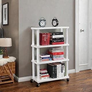 YouCopia Book Self – 4 Layer Portable Book Shelf, Kids Books Racks for Home Plastic, Bookshelf for Home, Book Shelves, Book Stand, Book Organizer, Book Rack for Study Room/Library/Bedroom (4-Cases)