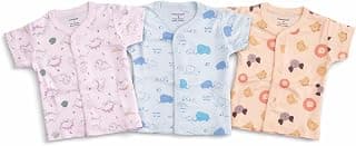 CUTEABLY Newborn Baby Jhabla Set, Soft Cotton, (0–3 Months, Pack of 3)