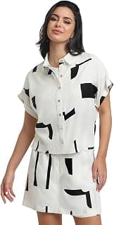 FOREVER 21 Women Abstract Regular Fit Shirt
