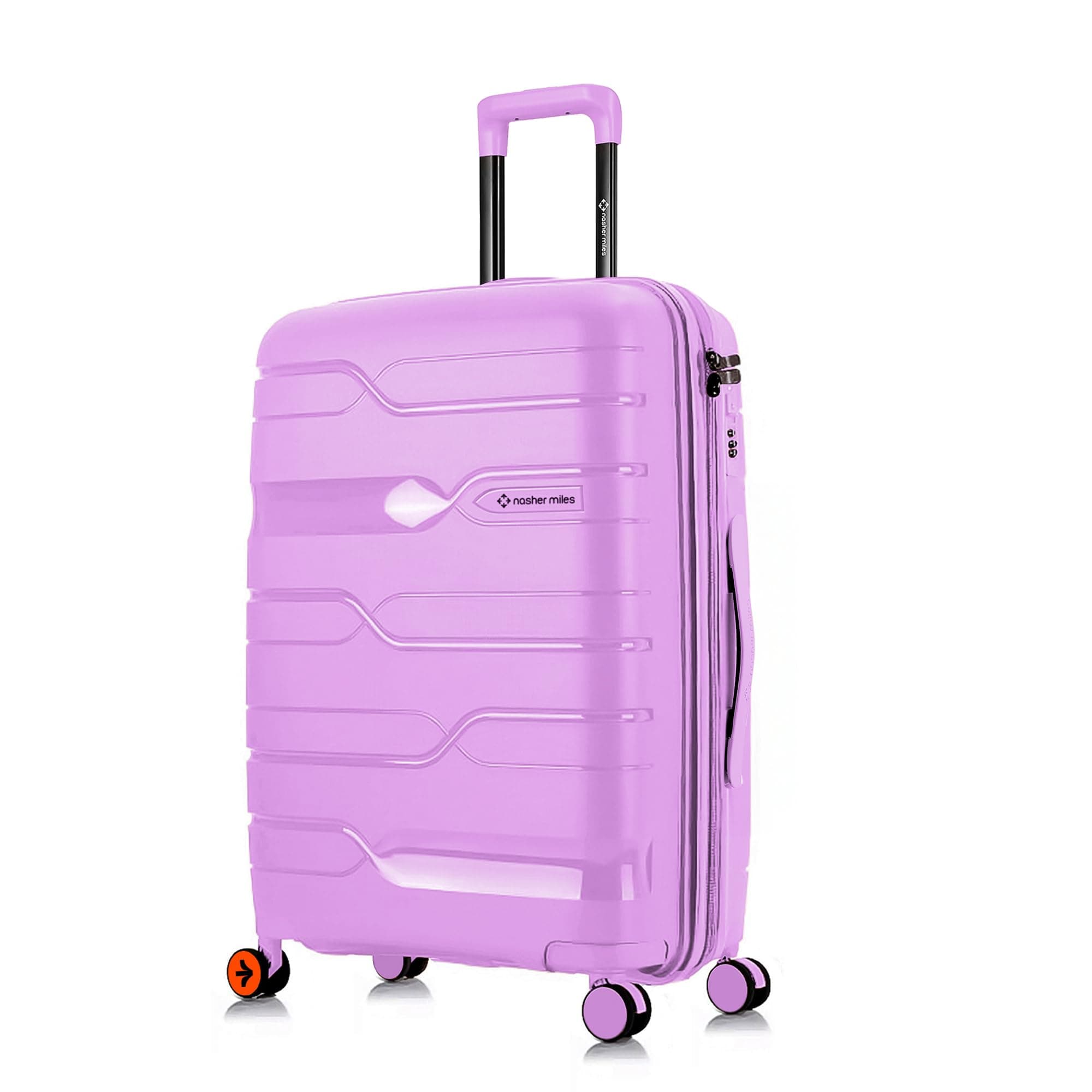 Nasher Miles Paris Hard-Sided Polypropylene Check-in Luggage 28 inch | 75cm | 8 Wheels Large Trolley Bag for Travel | Suitcase (Purple)