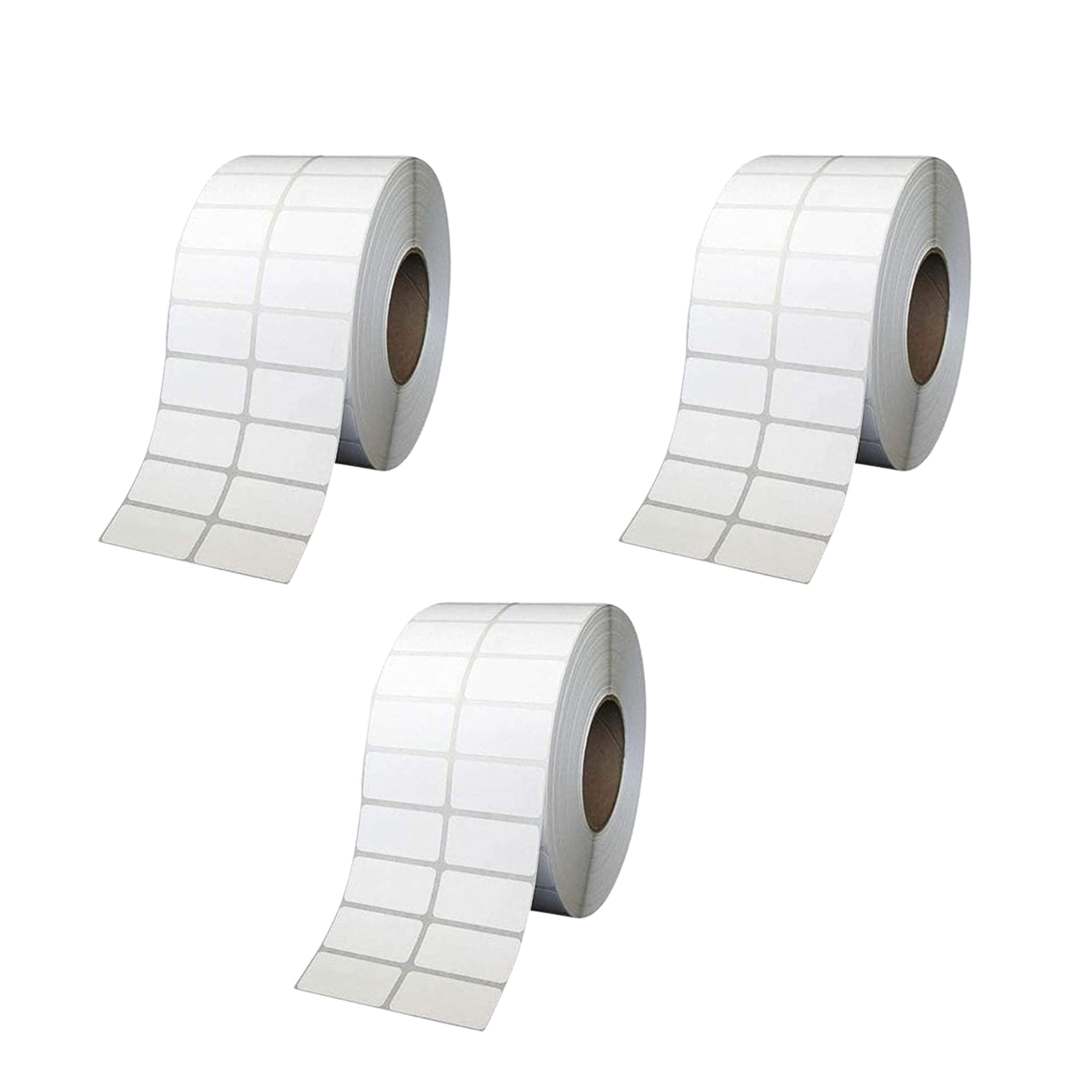 True-Ally 38x25mm Barcode Labels/Stickers, Chromo Plain White Sticker, 1 Inch Core, Inside Winding, No Gap, 2-Up, Strong Adhesive 4000 Labels/Roll – Compatible with Zebra, TSC, WEP (Pack of 3)