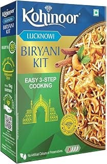 Kohinoor Basmati Biryani Kit Lucknowi, 333 grams | Ready-to-Cook Authentic Biryani | Easy 3-Step Recipe