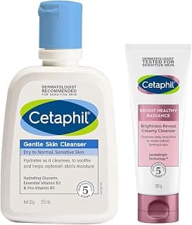 Cetaphil Brightness Reveal Creamy Cleanser - 100 g& Face Wash by CETAPHIL, Gentle Skin Cleanser for Dry to Normal, Sensitive Skin - 125 ml