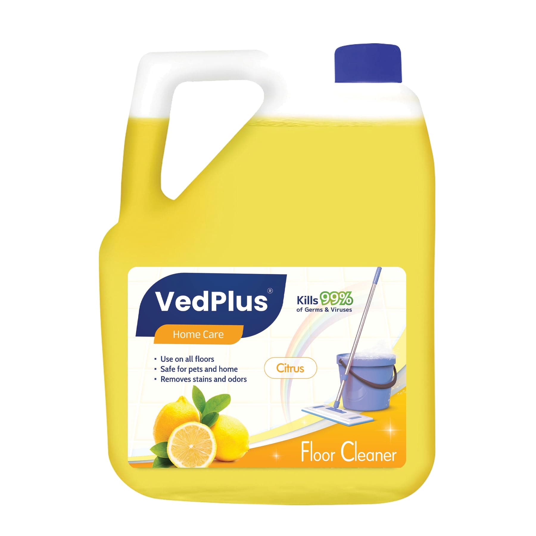 Vedplus All Purpose Tile, Wall Cleaner, Bedroom & Bathroom Floors, Dirt & Tough Stains with Power of Citrus for 99.9% Anti Bacterial Protection, Surface Cleaner & long lasting fragrance