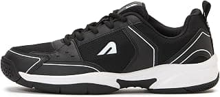 Boldfit Boldfit Badminton Shoes for Man Lightweight Non Marking Shoes for Badminton Breathable Anti Skid Shoe for Man Shuttle Non Marking Indoor Shoe for Pickleball, Tennis, Padel, Black White - 08