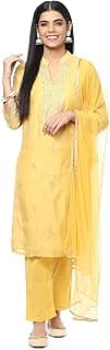 BIBA Women Cotton Blend Straight Kurta Suit Set