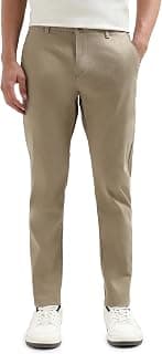Flying Machine Men's Slim Tapered Fit Trousers| Solid | Mid Rise