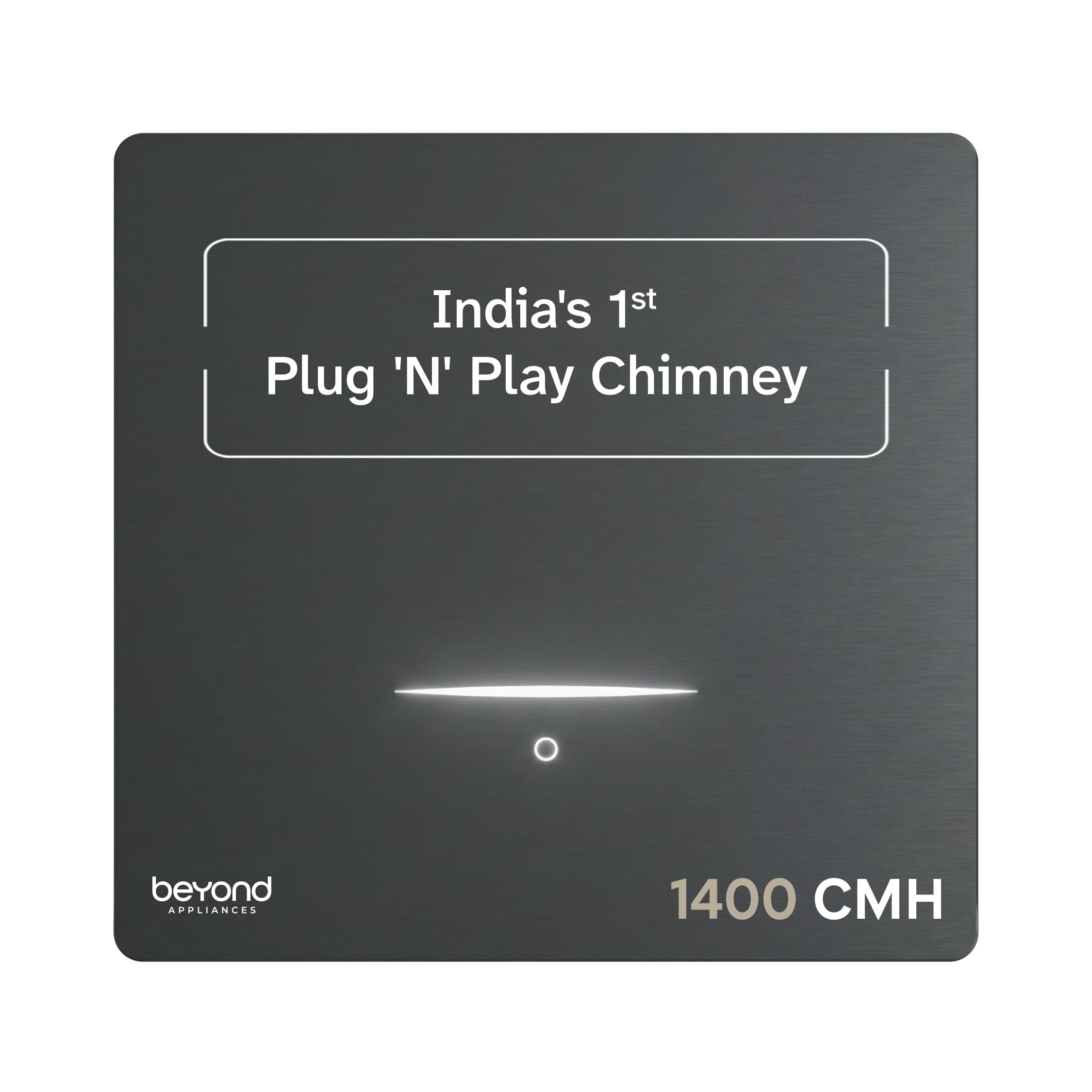 Beyond Appliances Cube Pro Plug N Play Ductless Kitchen Chimney | 1400 CMH | Auto Clean | 5-Stage Charcoal Activated Filter | Touch Control | 3-way Suction | 48dB Low Noise | Grey | PAN INDIA SERVICE