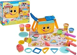 Play-Doh Picnic Shapes Starter Set, Preschool Toys for 3 Year Old Girls & Boys, Preschool Crafts, Play Food, 12 Tools & 6 Modeling Compound Colors