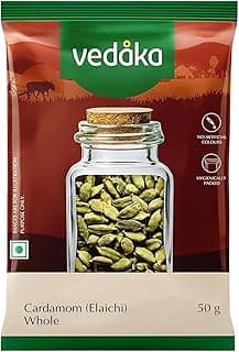 Amazon Brand - Vedaka Cardamom (Elaichi) Whole, 50 g, Small