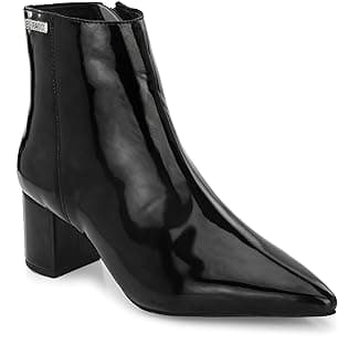 EL PASO Women's Faux Leather High Heel Formal Chelsea Boots