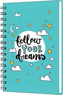 AccuPrints wiro Hard bound Size -A5 (6 by 9 inch) Notebook Diary Ruled 200 pages-Notebook Diary (Follow your dream)