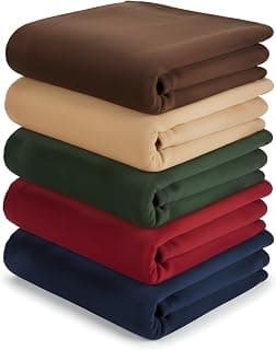 IVAZA All Season Solid/Plain Light Weight Polar Fleece Blanket Double Bed Warm or Hot Winter Blanket (90 x 90 inches) Combo Multi Color Pack of 5