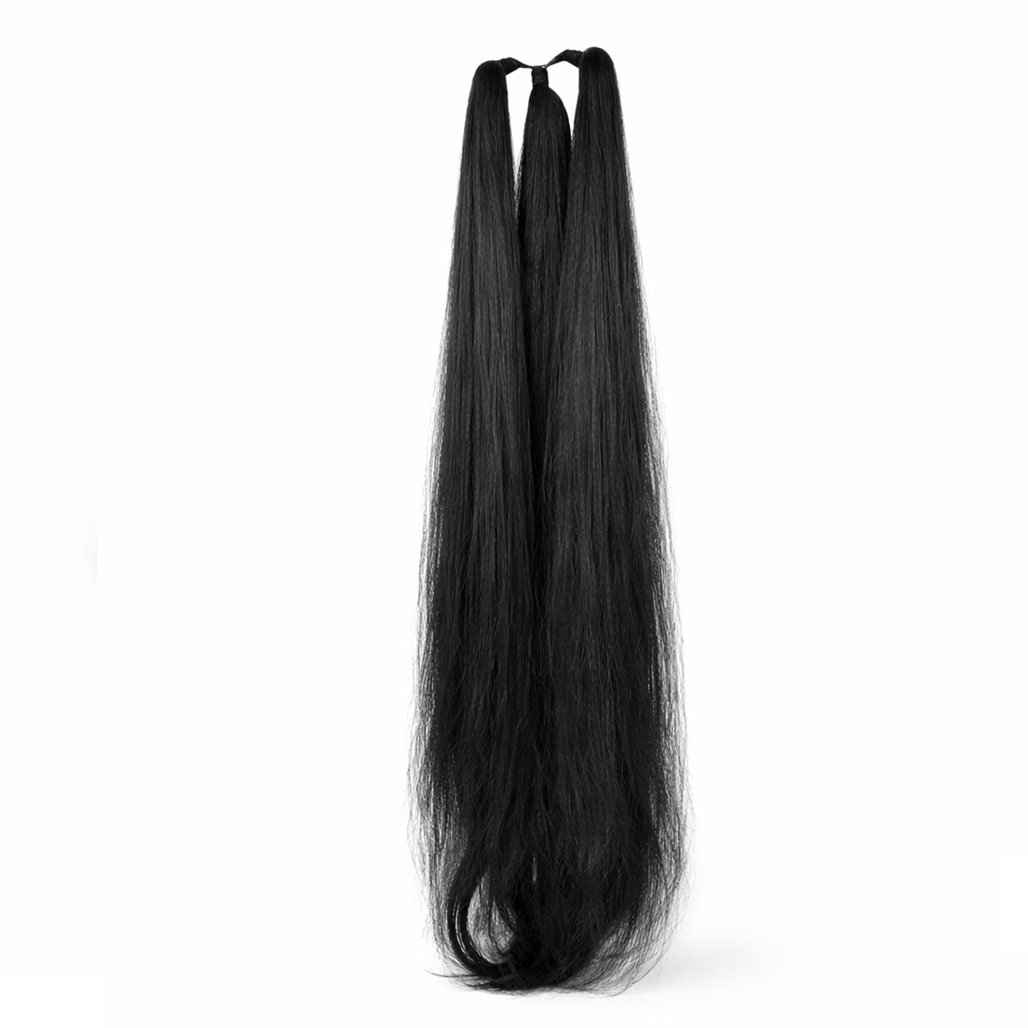 VAMA FASHIONS Fake Long Extension Hairs Synthetic Fibre 26 Inches Natural Black False Paranda Choti Parandi Savaram Straight Hair Wig Jada Billalu For Women & Girls