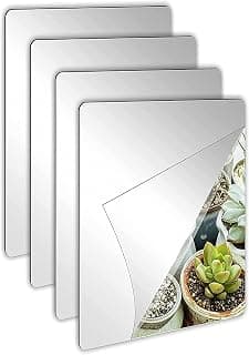 Plastic Mirror Rectangle 30 x 45 cm, Self Adhesive Mirror Sticker for Wall, Frameless Decorative Mirror Panel for Bathroom, Bedroom, Living Room, Hallway and Home Decoration (Pack of 1)