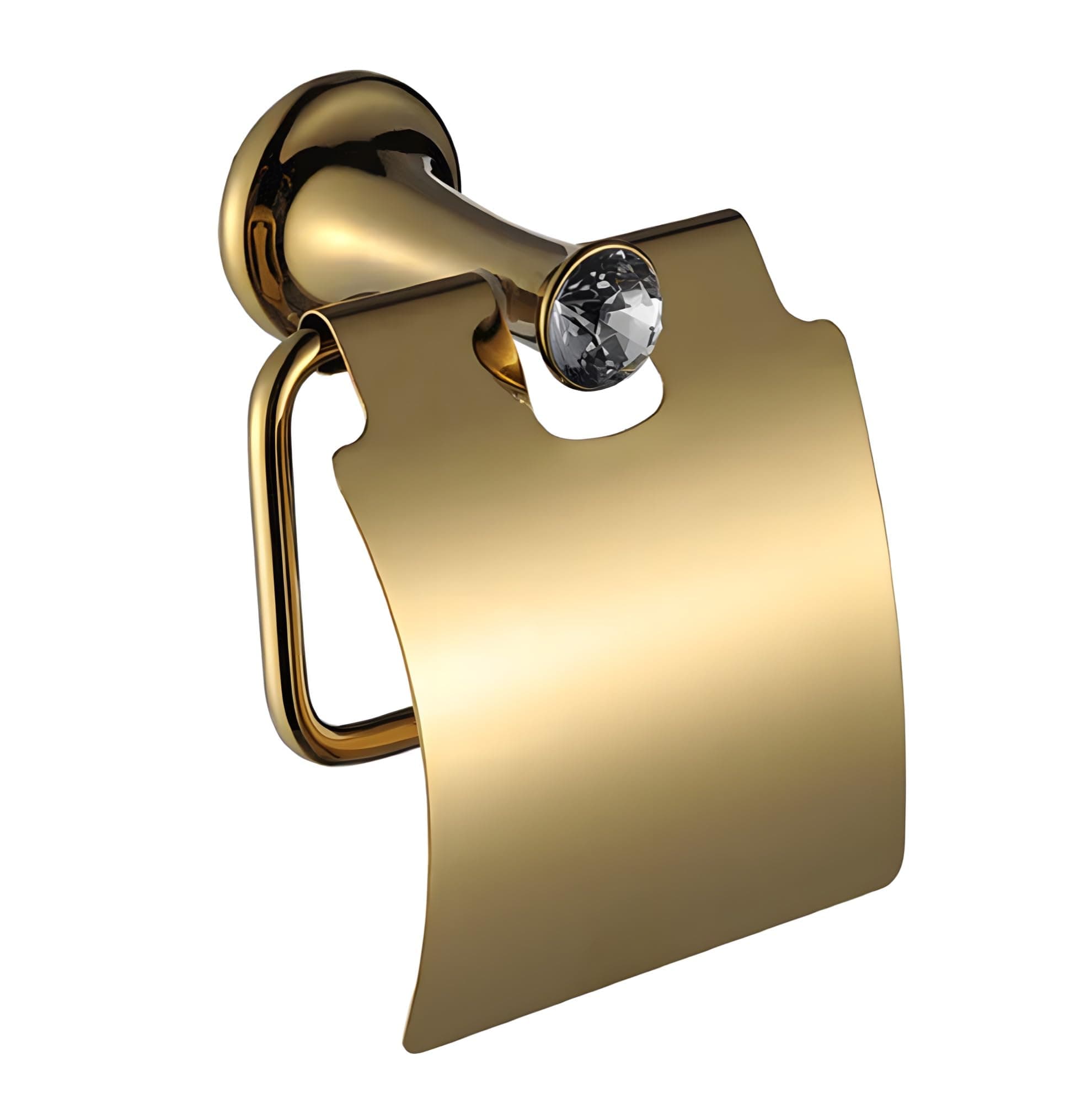 AQUAKART Gold Toilet Paper Holder with Cover SS Material with Victorian Design for Bathrooms and Toilets 18cm X 7.2cm