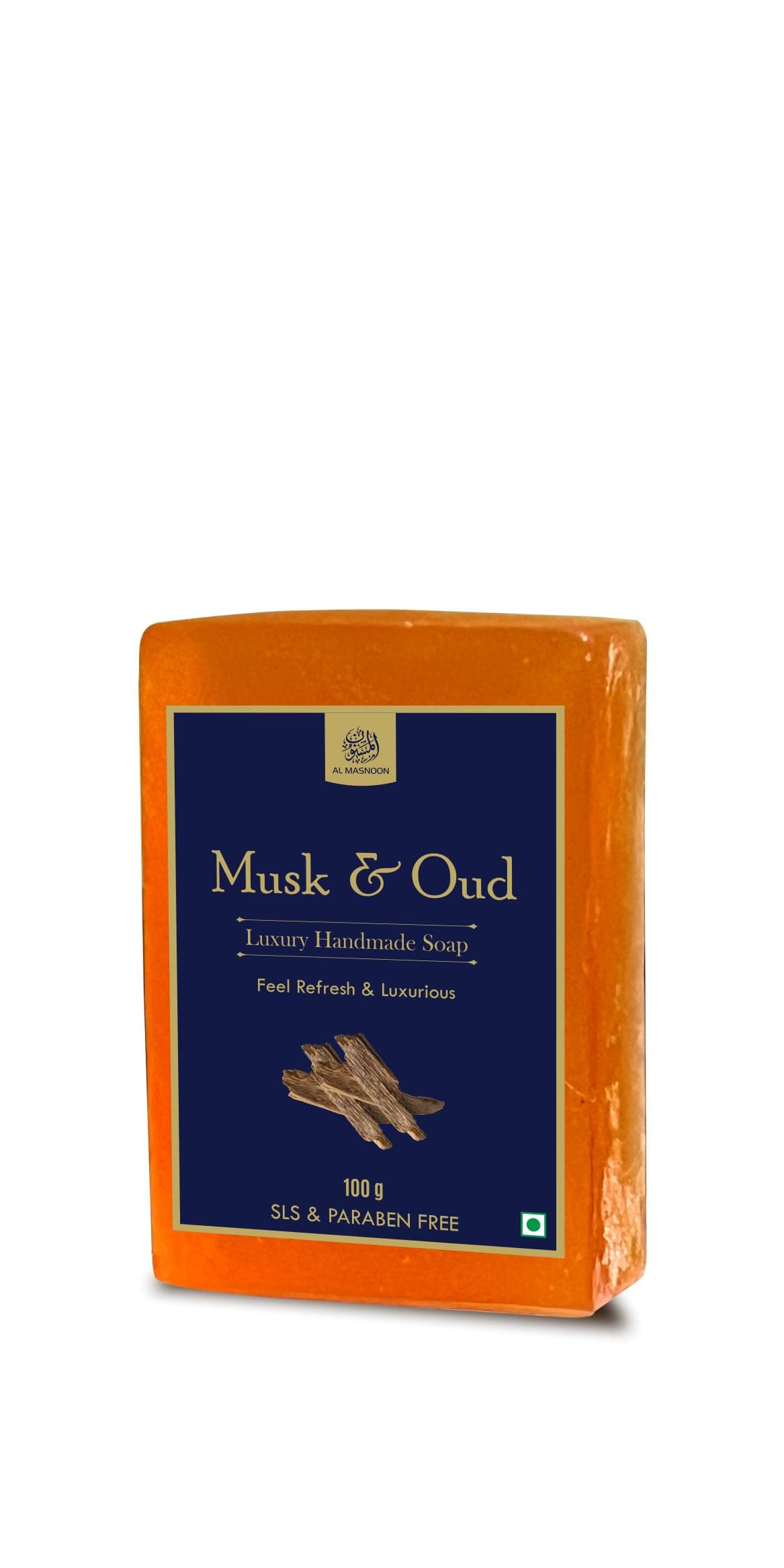 AL Masnoon Musk & Oud Soap | Luxury Handmade Soap with Musk & oud Oil | 100g Pack of 1