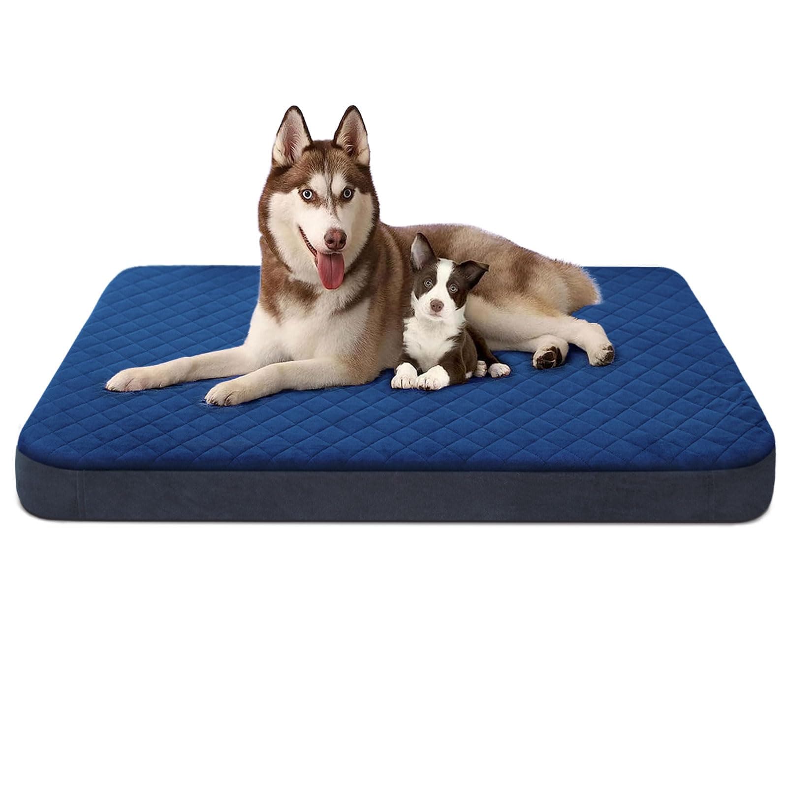 JoicyCo Dog Bed for Extra Large Dogs, Orthopedic Foam Jumbo Dog Bed Mattress, 47 Inches Joint Relief Pet Sleeping Bed, Non Slip Bottom with Removable Washable Cover, Dark Blue