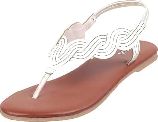 Mochi Women's Faux Leather Gold Toned Fashion Sandals