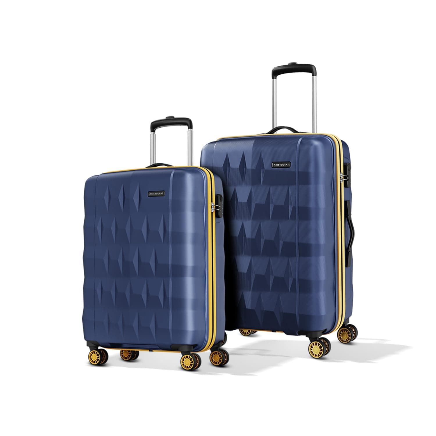 Aristocrat Comet 8 Wheel Set of 2 (Small+Medium) Hard Case Trolley Bag | Combination Lock | Tough and Durable Polycarbonate Luggage | 3 Year International Warranty | Suitcase for Travel | Blue
