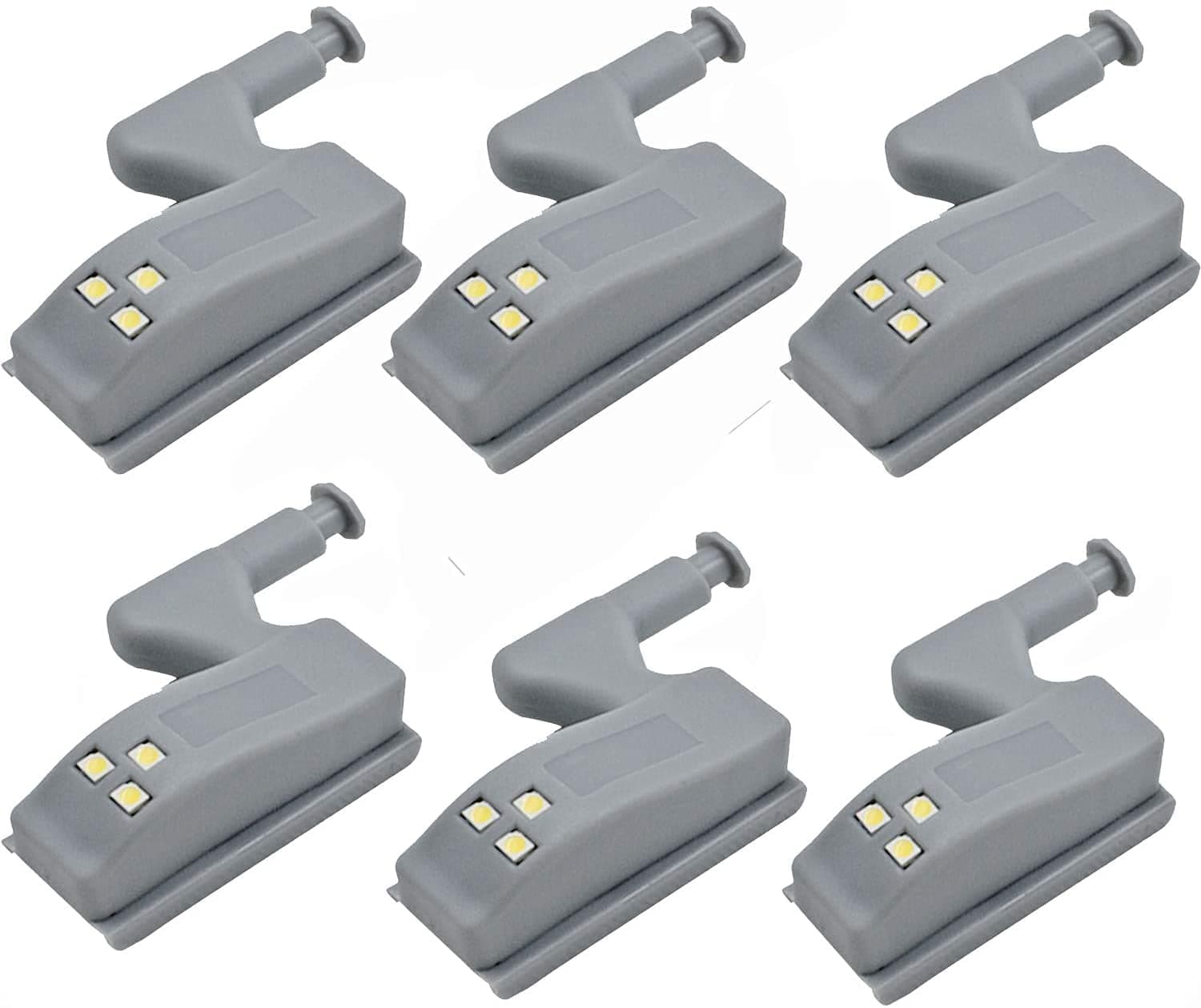 TECHBLAZE Set of 6 Wardrobe Cabinet Hinge LED Motion Sensor Lights, Almirah Lights Cupboard LED Hinge Light Door Hinge Lighting Night Lights (Cool LED White, 0.25 W) Lights with Batteries (6 Lights)