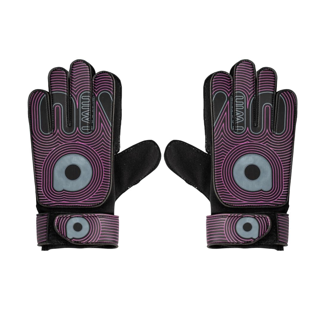 Aivin Booster Max Goalkeeping Gloves | Breathable Mesh Padding | Velcro Wrist Closure | All-Weather Latex Palm | Ergonomic Grip | Protective & Comfortable (Black/Purple, XXS)