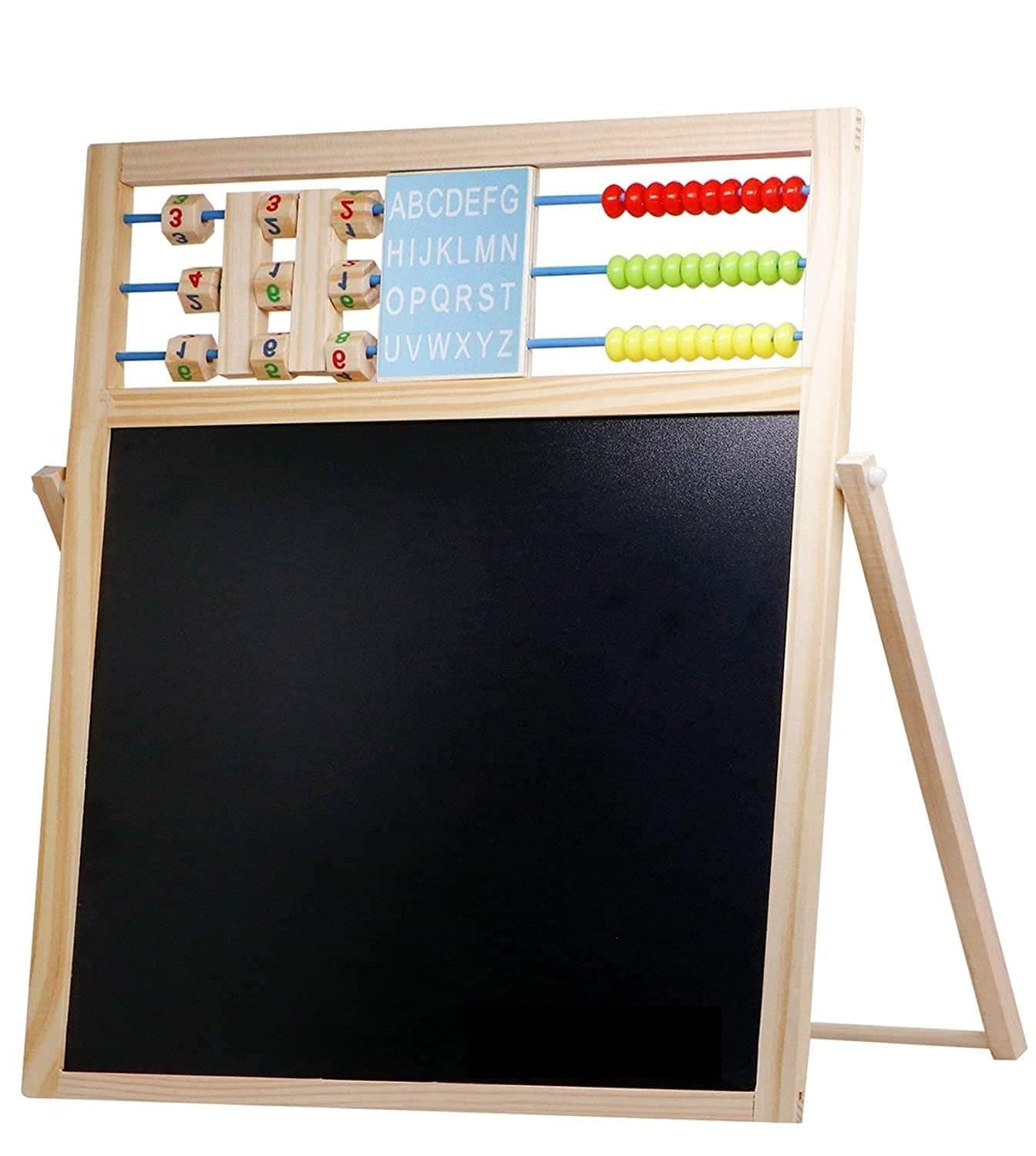Toy Imagine Wooden 2 in 1 White Board & Black Board for Kids | Magnetic Writing Board with Stand | Educational Drawing Board for Kids 3+ Years | Whiteboard with Duster & Marker for Home/Classroom Use
