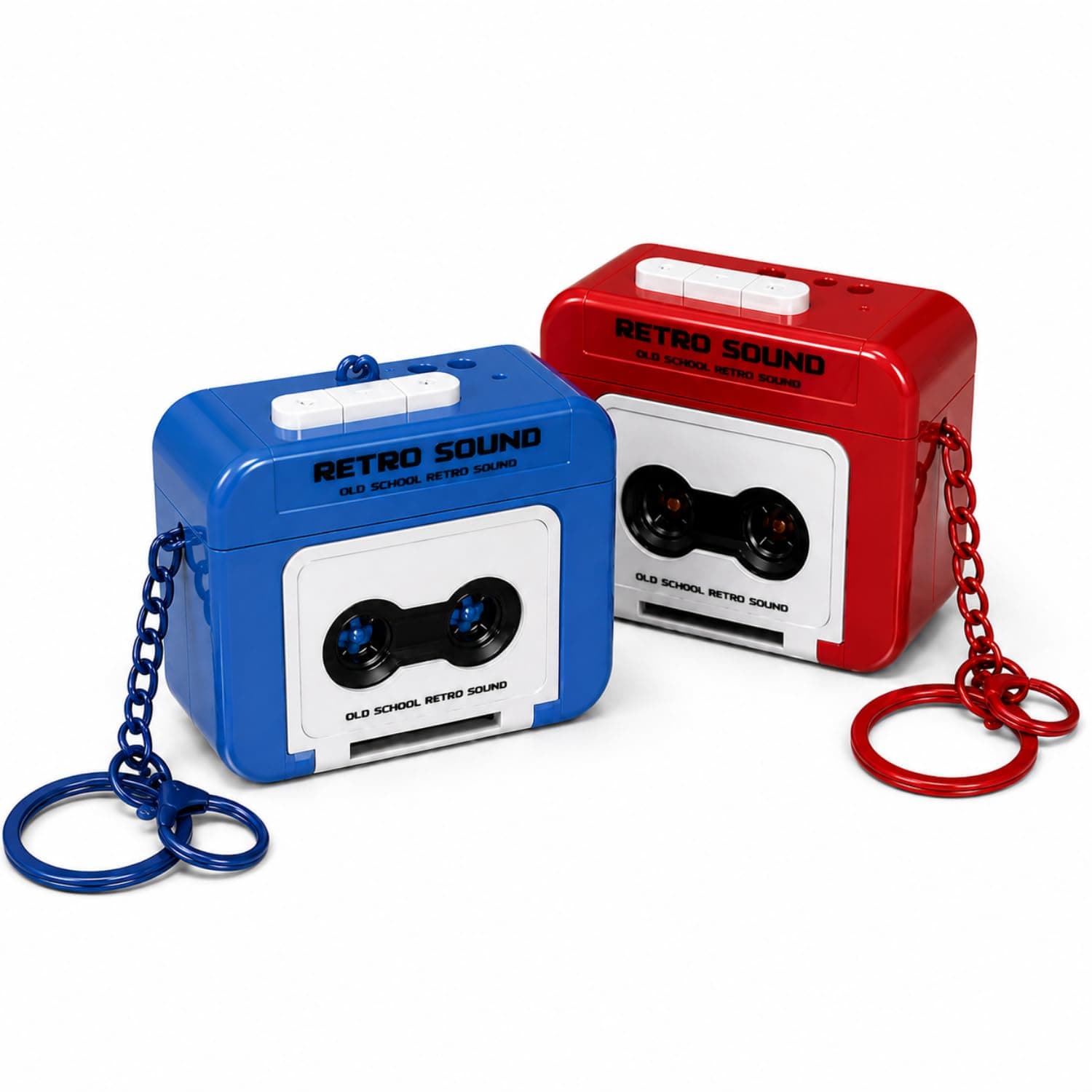 Toy Imagine Retro Cassette Tape Keychain (Pack of 2) Cute Mini Voice Recorder Design Keychains for Bike, Car, Backpack & House Keys, Birthday Return Gifts for Kids, Boys & Girls Teens Friends
