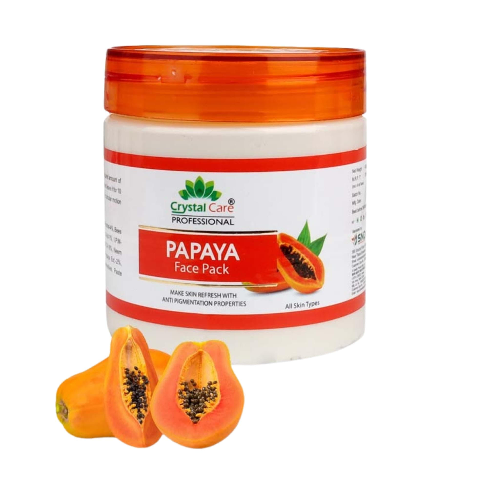 CRYSTAL CARE Papaya Face Pack for Refreshing Skin - Anti Pigmentation Properties Face Pack for Men and Women's (400G)
