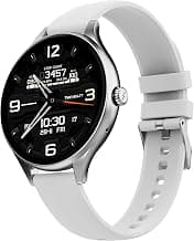 Fire-Boltt Phoenix Air Smart Watch 1.26” Round Display, Rotating Button, Wireless Charging, Ultra Lightweight Metal Body, Bluetooth Calling, Smartwatch with Silicone & Mesh Steel Straps Cloud White