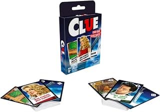 Hasbro Gaming Clue Card & Quick-Playing Family Game – 3-4 Players – Detective Mystery Games – Fun Vacation Travel Essentials – Ages 8+, Birthday Gift for Kids