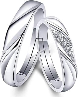 Mahi Valentine Gift Proposal Crystal Elegant Couple Adjustable Ring for Men and Women (PAFRCO1103110PR)
