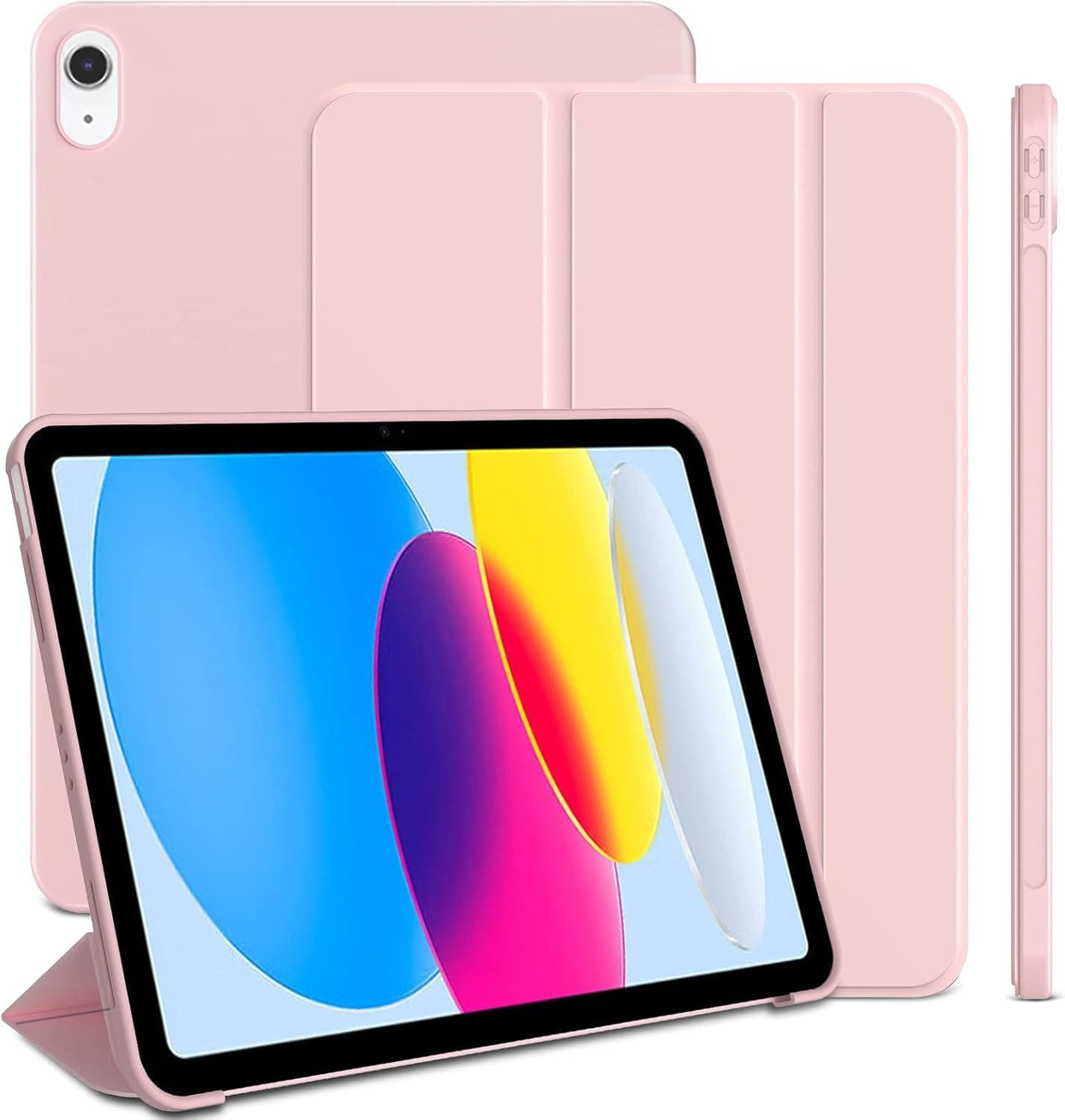 Boxome Tablet Case Cover for Apple iPad mini 8.3 inch (6th,A17 Pro 7th Gen) [Auto Sleep/Wake Cover] [Trifold Stand] - Pink