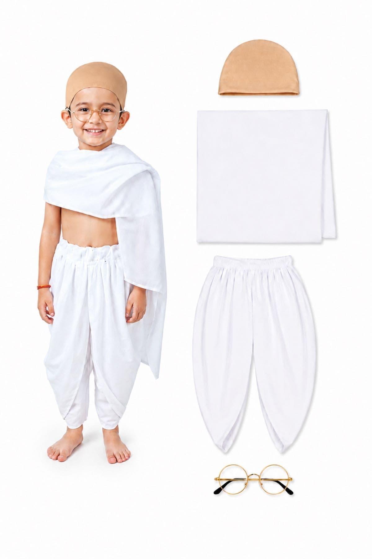 BookMyCostume Mahatma Gandhi Father of the Nation Freedom Fighter Kids Fancy Dress | Mahatma Gandhi Costume for Kids 5-6 years