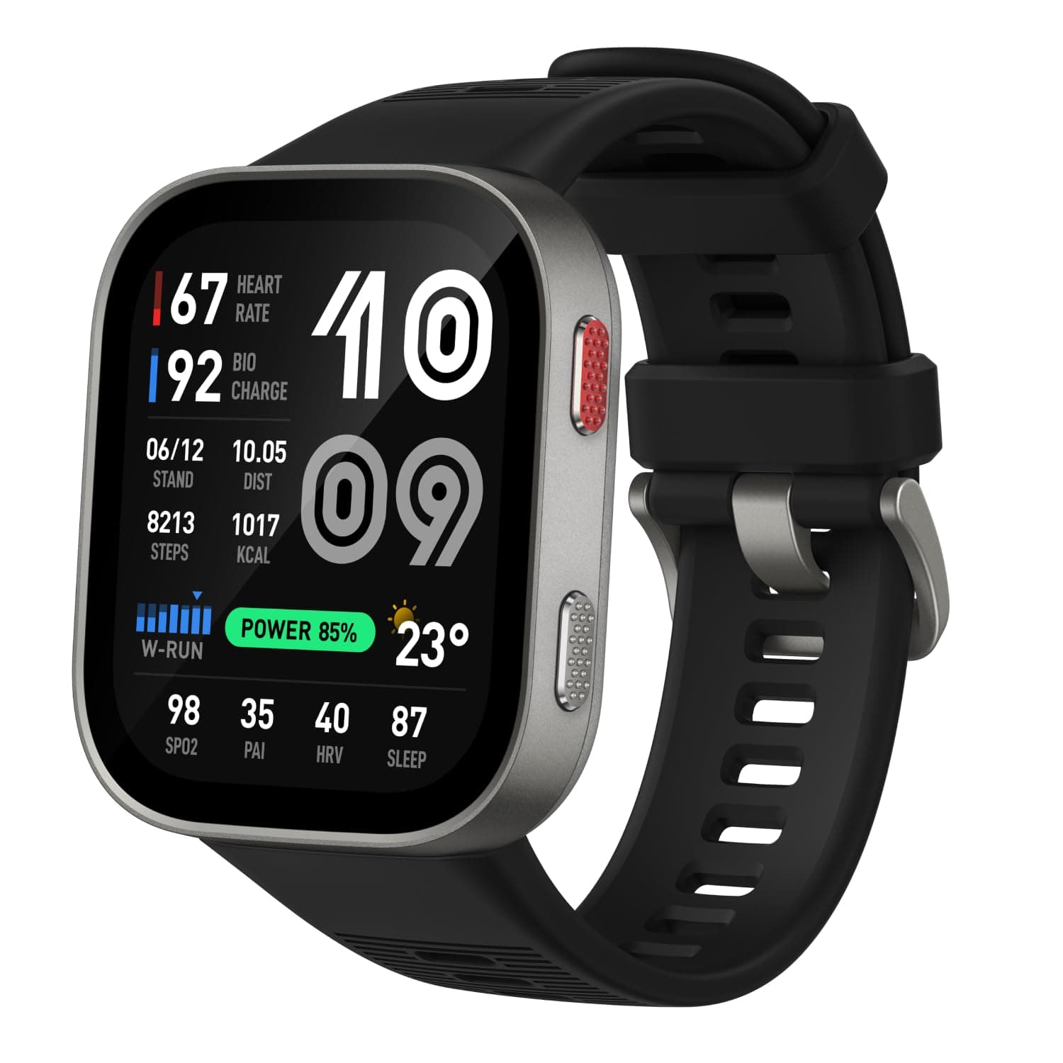 Amazfit Bip Max 50mm Smartwatch, 2.07" AMOLED Display, 20 Days of Battery, GPS, 4GB Storage, Offline Maps, Fitness Tracker, Hybrid Training, 150+ Sports, HYROX Mode, 5 ATM for Android & iPhone, Silver
