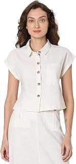 VERO MODA Women's Polyester Solid Relaxed Fit Shirt