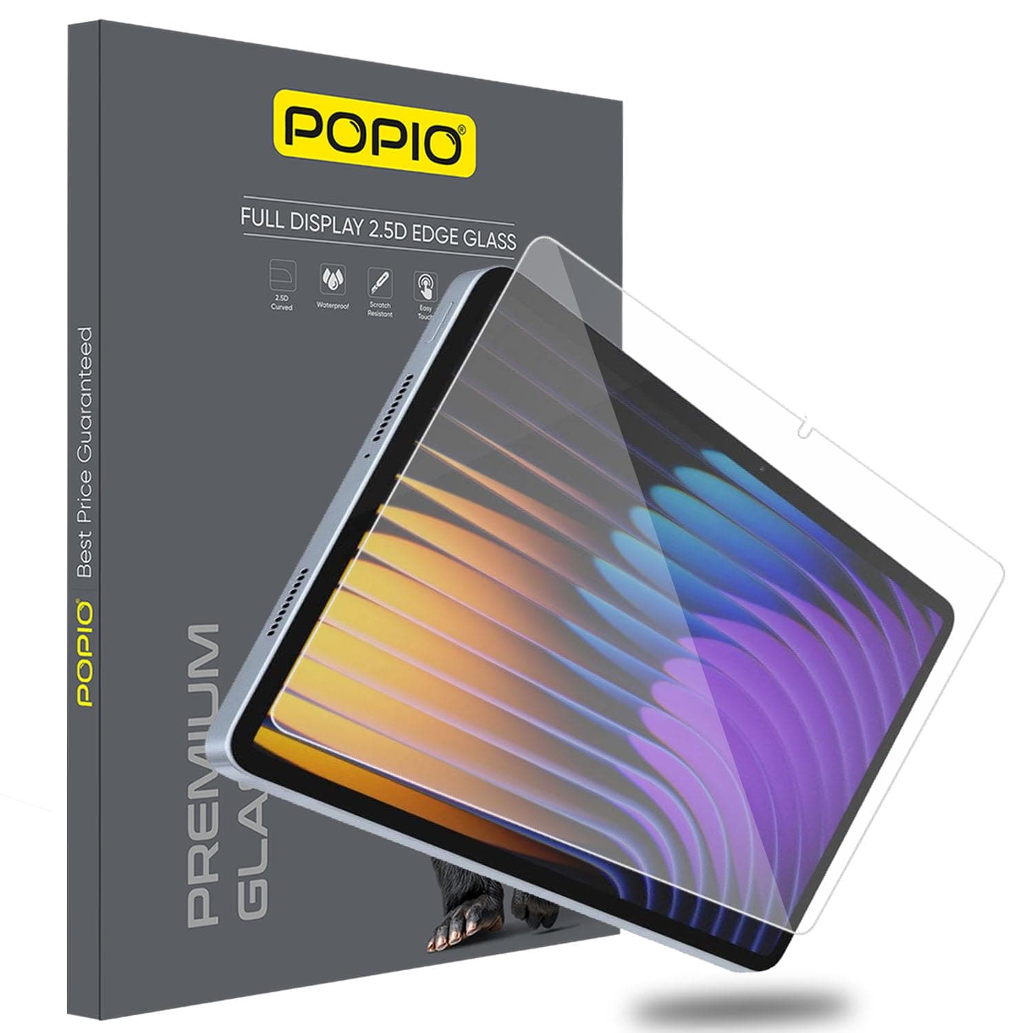 POPIO Militray Grade Tempered Glass Screen Protector for Xiaomi Pad 7 / Pad 7 Pro/Pad 8 / Pad 8 Pro/Poco Pad X1 | 9H Hardness, HD Clear, Scratch Resistant, Bubble-Free Installation (1 Pack)