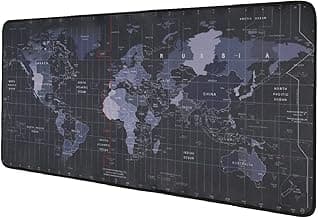 Seagull flight of fashion Large Extended Mouse Pad XXL with Non-Slip Rubber Base, Stitched Edge Mouse Mat for Laptop, Computer & Desk - 60 x 30 x 0.2 cm - World Map