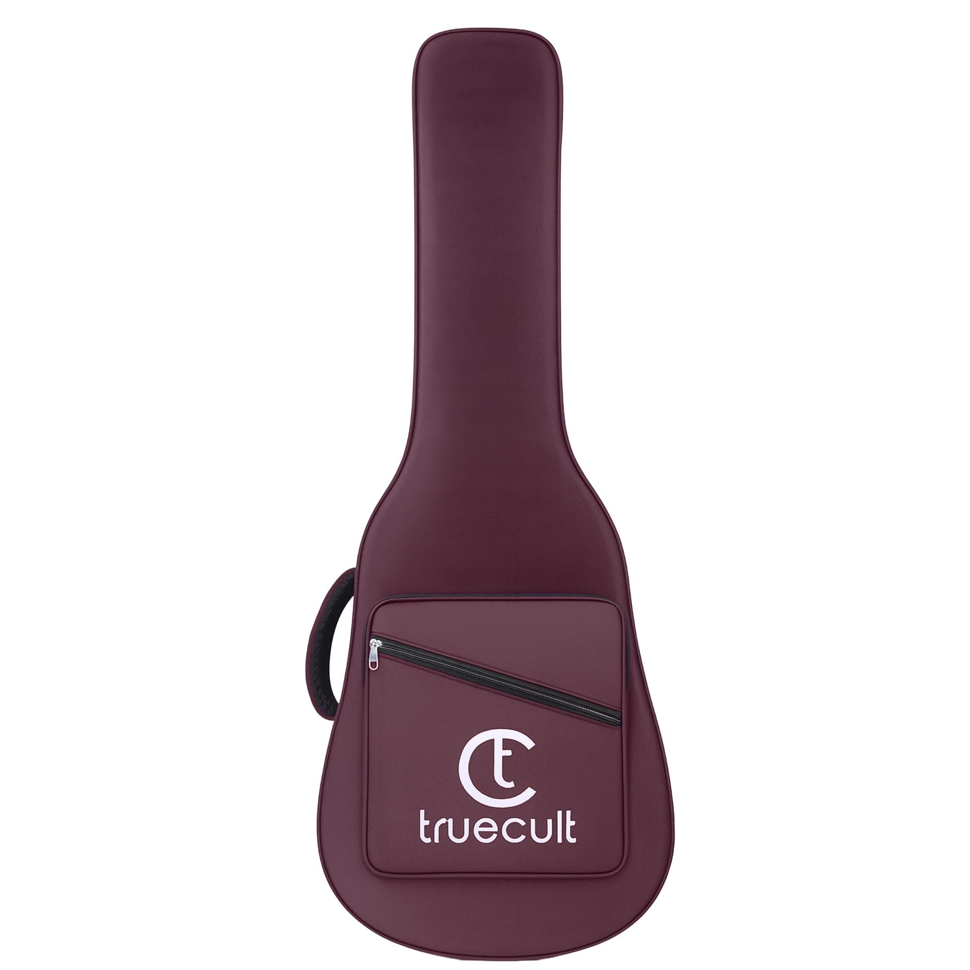 True Cult Acoustic Guitar Bag/Cover with Foam Padding (Wine Red) Strong and Durable for Multiple Sizes and Shapes Folk/Classical Guitars 96.52 cm, 99.06 cm, 101.6 cm, 104.14 cm (38", 39", 40", 41")